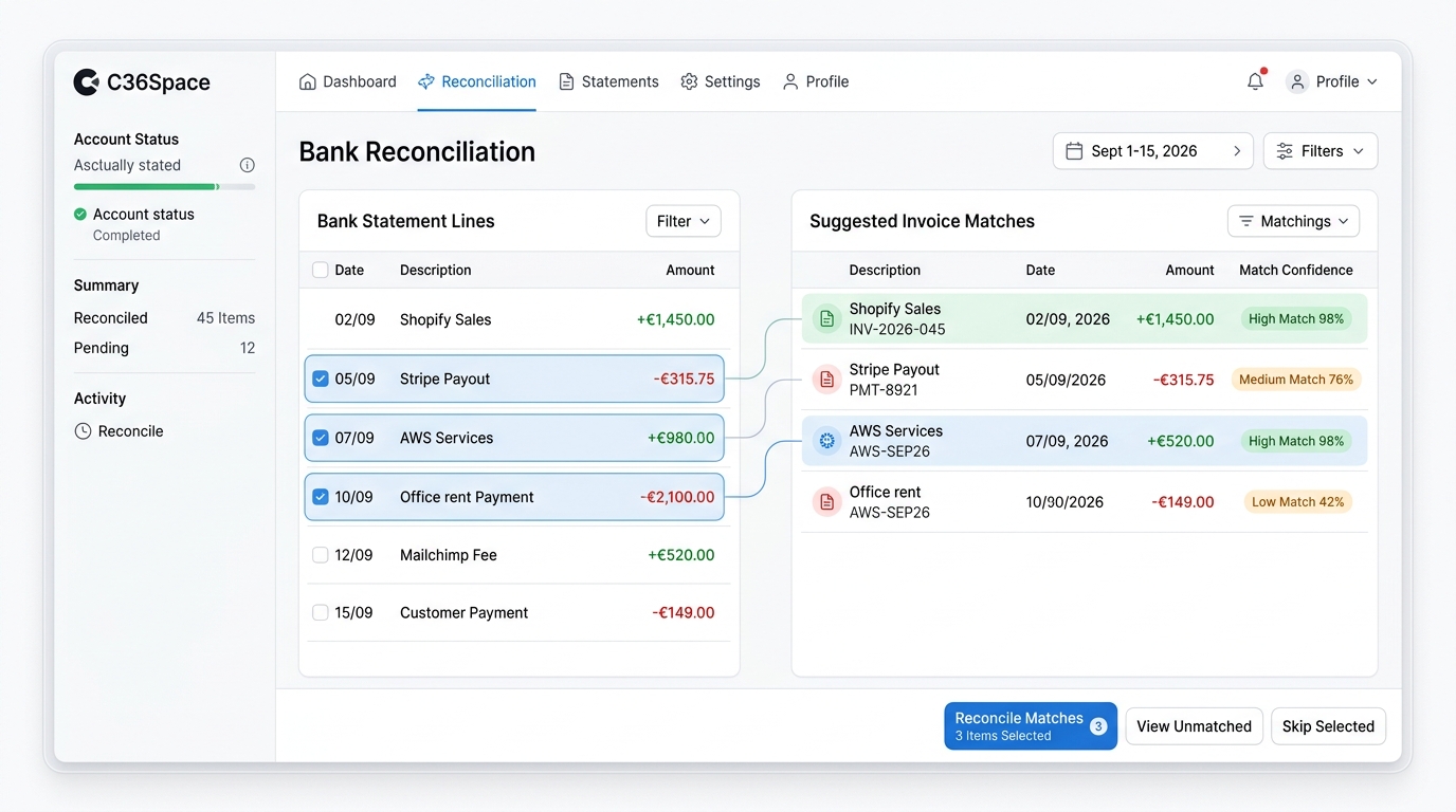 C36Space Bank Reconciliation