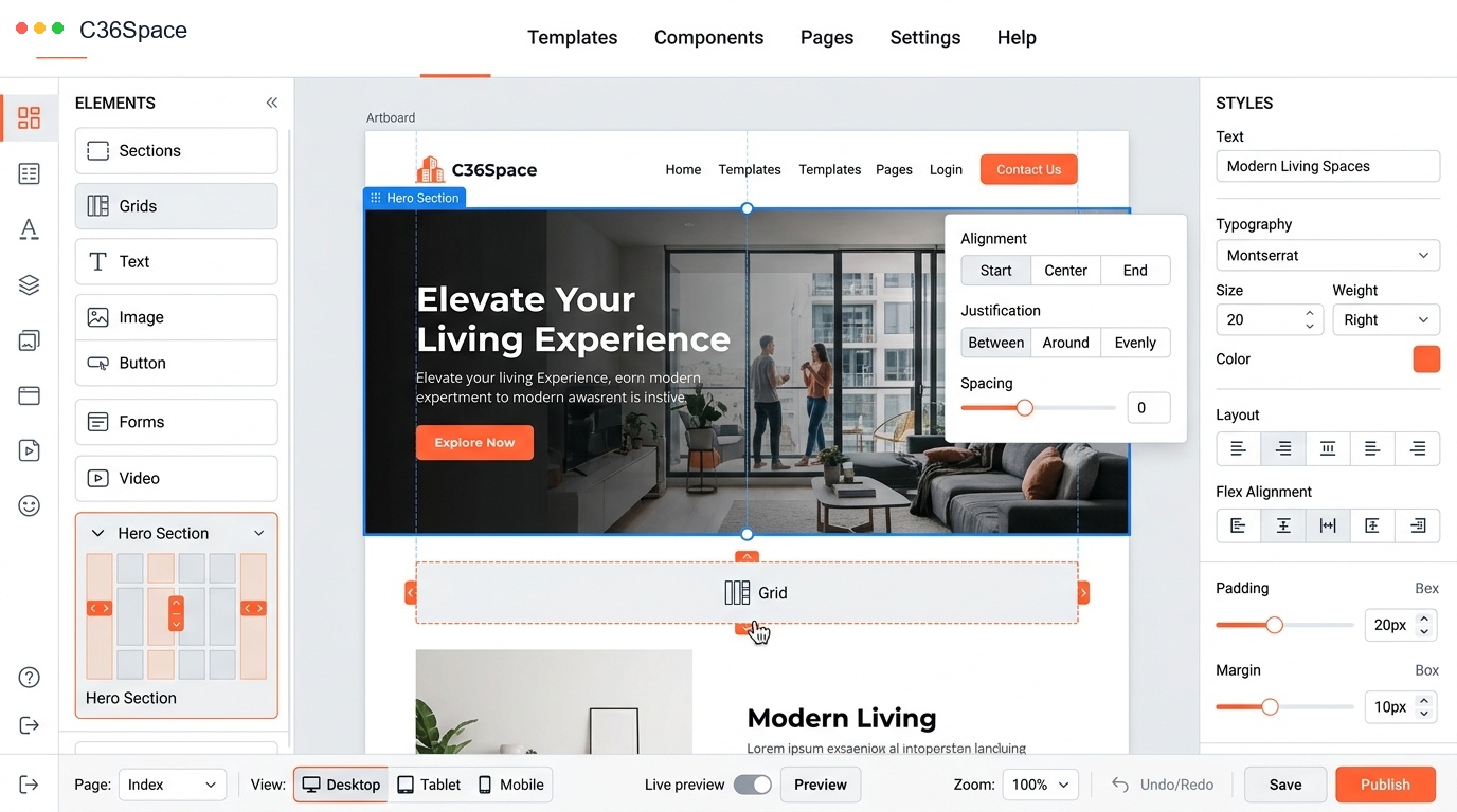 C36Space Visual Website Canvas Editor